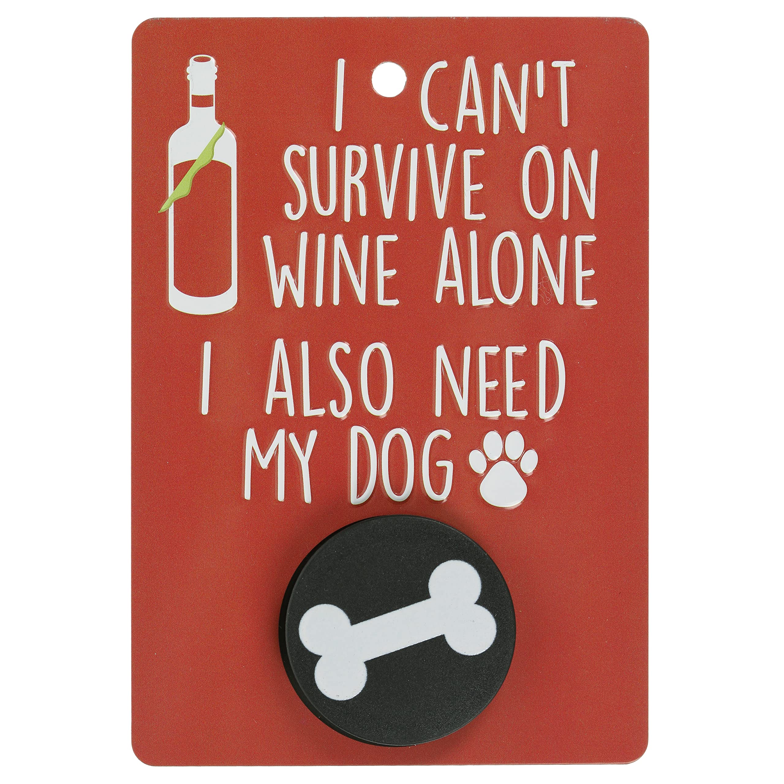 Pooch Pals I Can’t Survive On Wine Alone I Also Need A Dog Dog Lead Holder Wall Mounted Plaque Pop-Out Hook Hanger