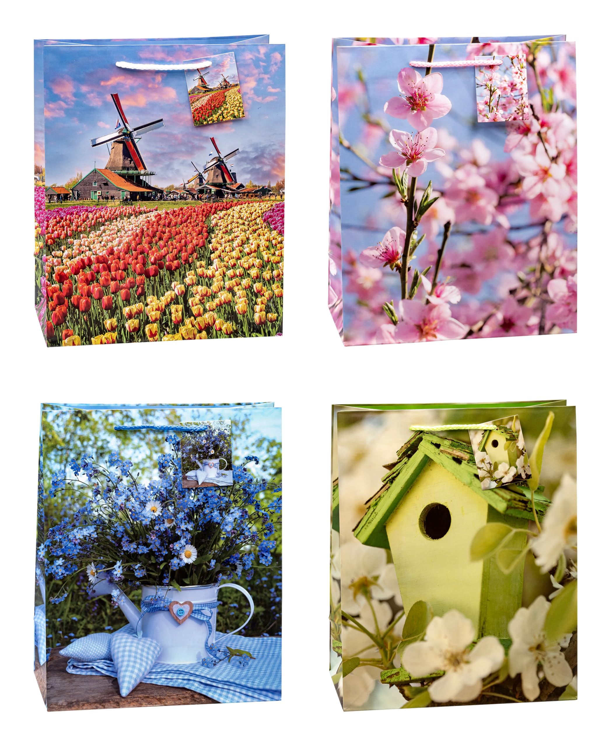 TSI 83310 Gift Bags Spring, Pack of 12, Size: Large (10 x 5.5 x 12.5 inch)