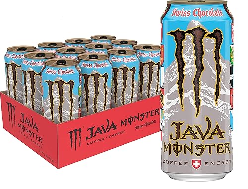 Java Monster Swiss Chocolate, Coffee + Energy Drink, 15 Fl Oz (Pack of ...
