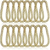 Surakey Men's Big Gold Chain Necklace: 16 Pcs Fake Chunky Gold Chain Costume Accessories, Hip Hop Rapper Jewelry 80s 90s Punk Style Halloween Party, 32 Inches