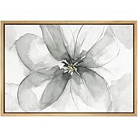 SIGNWIN Framed Canvas Print Wall Art Bright Magenta Flower Petal Close Up Geometric Line Illustrations Modern Art Mid-Century Colorful Warm for Living Room, Bedroom, Office - 16
