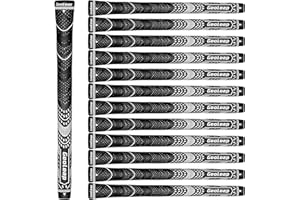 Geoleap Golf Grips Set of 13- Cord Rubber Compound Material, Hybrid Golf Club Grips, All Weather Performance.