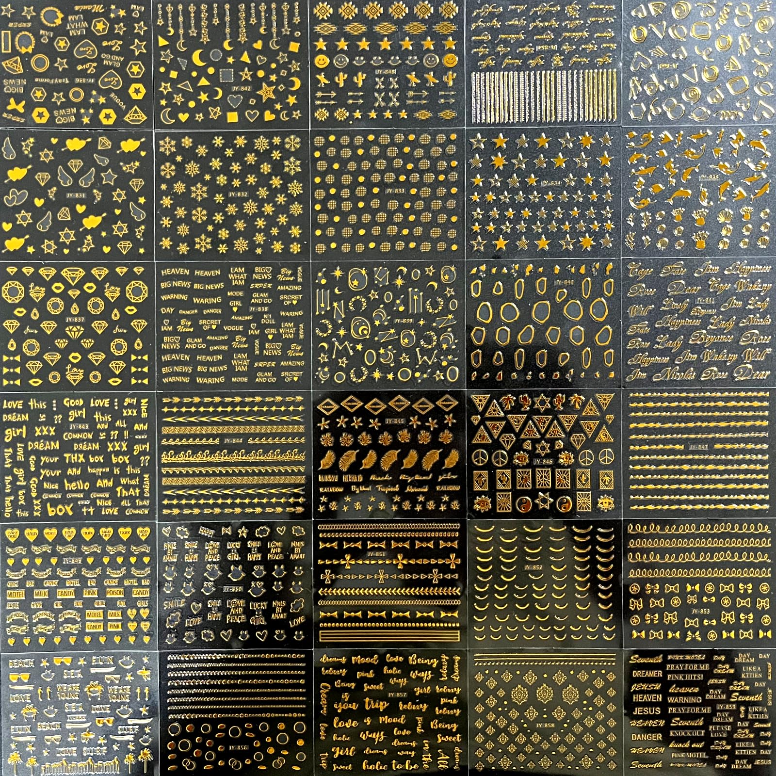 30 Sheets Gold Nail Art Stickers 3D Self-Adhesive Nail Decals Gold Line Star Nail Stickers for Acrylic Nails Gold Leaf Diamond Nail Supplies for Women - Image 7