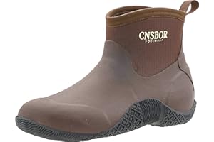 CNSBOR Men's Waterproof Garden Shoes Comfort Outdoor Ankle Rain Work Shoes for Gardening Camping and Yard Work