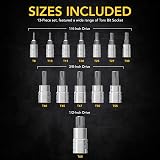 LEXIVON Torx Bit Socket Set 13-Piece S2 Alloy Steel LX-143 T8-T60 view 6