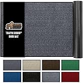 GORILLA GRIP Waterproof Traffic Guard Door Mat, 72x48, Heavy Duty Entryway Mats, Strong Backing Commercial Utility Rugs for Office Hallway, Garage Floor and Home, Low Profile Carpet, Charcoal Gray