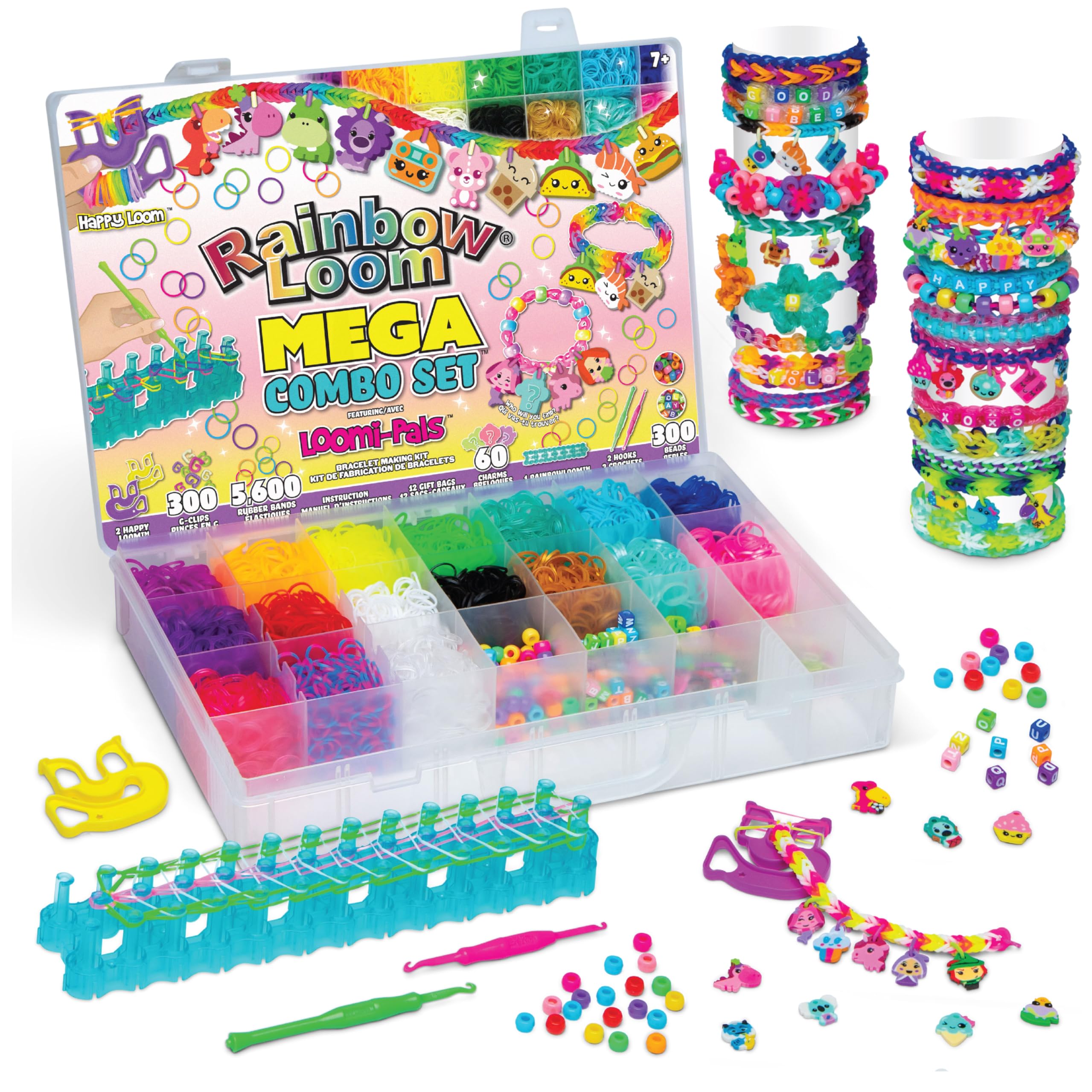 Rainbow Loom Besties Loomi-Pals Mega Combo Loom Band Kit | Rubber Band Bracelet Kit with Charms, and Elastic Bands Childrens Jewellery Making Kits Make Great Gifts for Kids Age 7+