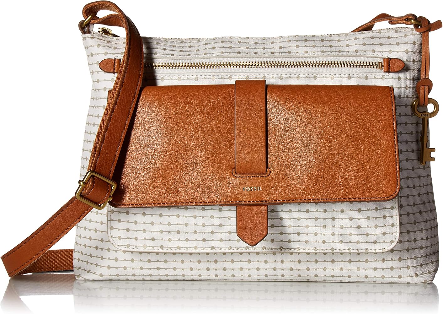 fossil kinley small crossbody black stripe