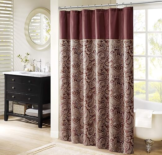 Amazon Com Madison Park Aubrey Shower Curtain Paisley Jacquard