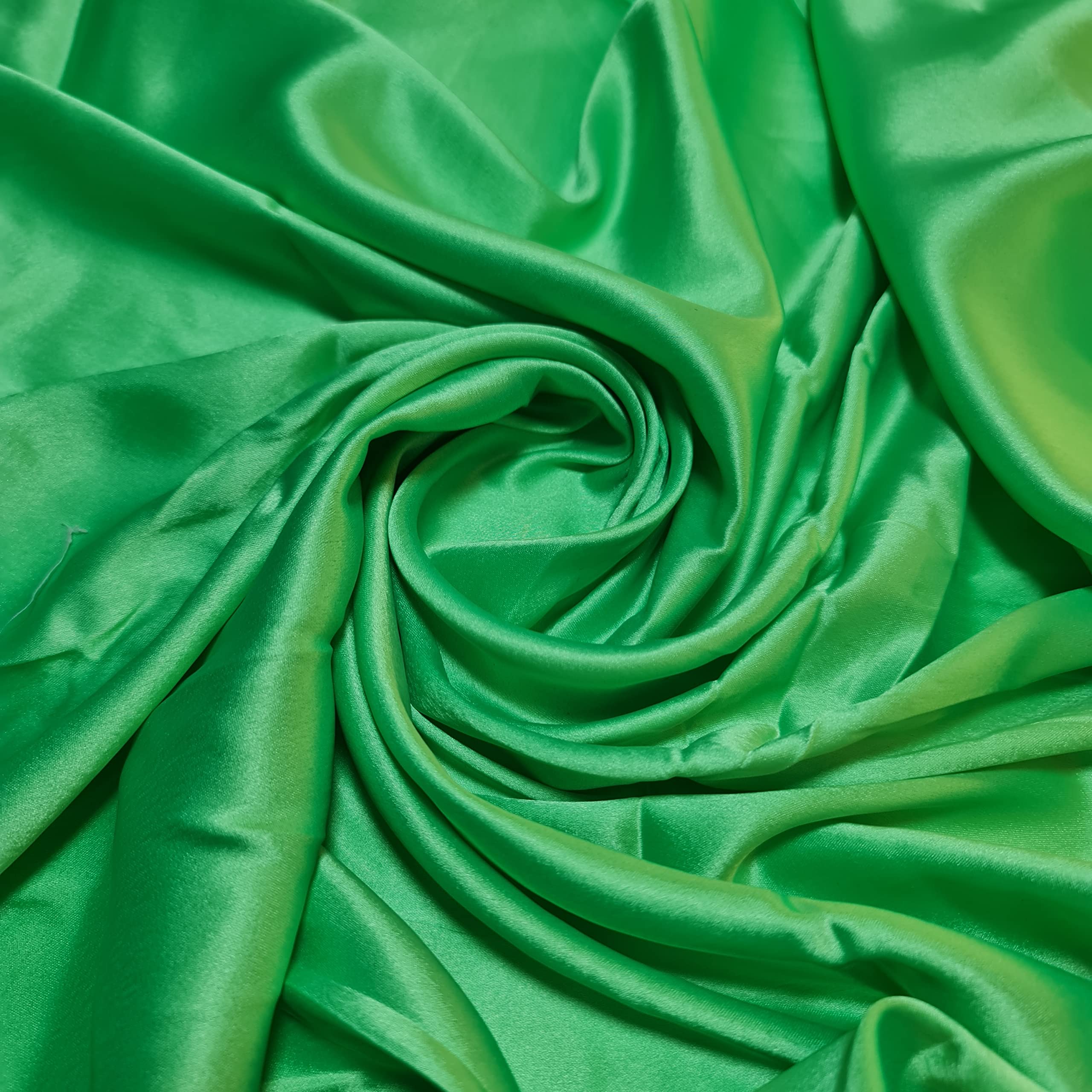 Glossy Charmeuse Silk Satin Bridal Dress Polyester Lining Craft Fabric 44" Meter (2 Meter, Lime)