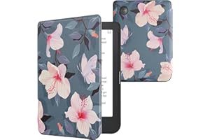 kwmobile Case Compatible with Kobo Clara 2E / Tolino Shine 4 Case - eReader Cover - Fuchsia White/Pink/Violet