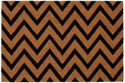 Nicola Spring Coir Door Mat 60 x 40cm Zig Zag Non Slip Backing