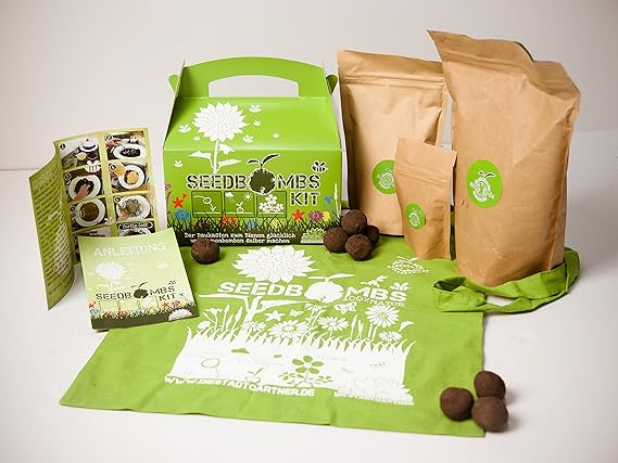 Samenbomben DIY-Bausatz - Seedbombs selber machen - ideal für Kinder! Inhalt reicht für 50 Seedballs