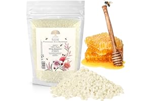 ECO-LUX ESSENTIALS Beeswax Pellets 1.1LB 100% Pure and Natural Triple Filtered for Skin, Face, Body and Hair Care DIY Creams, Lotions, Lip Balm and Soap Making Candles (White)