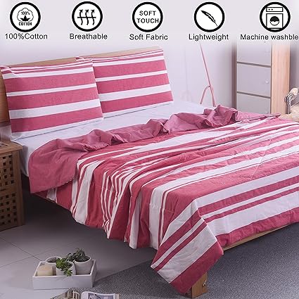 Vanrolldex 3 Piece Lightweight Comforter Set Thin Quilt Bedding