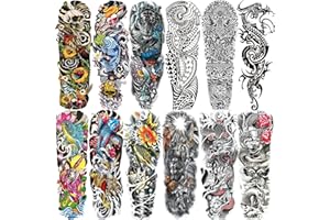 Aresvns Temporary Sleeve Tattoo for Men and Women (L19“xW7”),Waterproof Realistic Fake Tattoos Long lasting,Full Arm Temporary Tattoos,