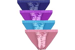 B2BODY Mens Satin Sport Bikini Small to 4XL Silky Sexy Mens Underwear Multi Pack