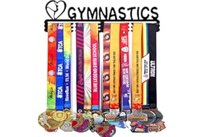 Goutoports Medal Hanger Display Rack - Personalized Award Ribbon Organizer for Sports Race Runner Gymnastics Plaques Hanger for Wall Mount Hold Up 60 Medal for Athlete - Never Give Up