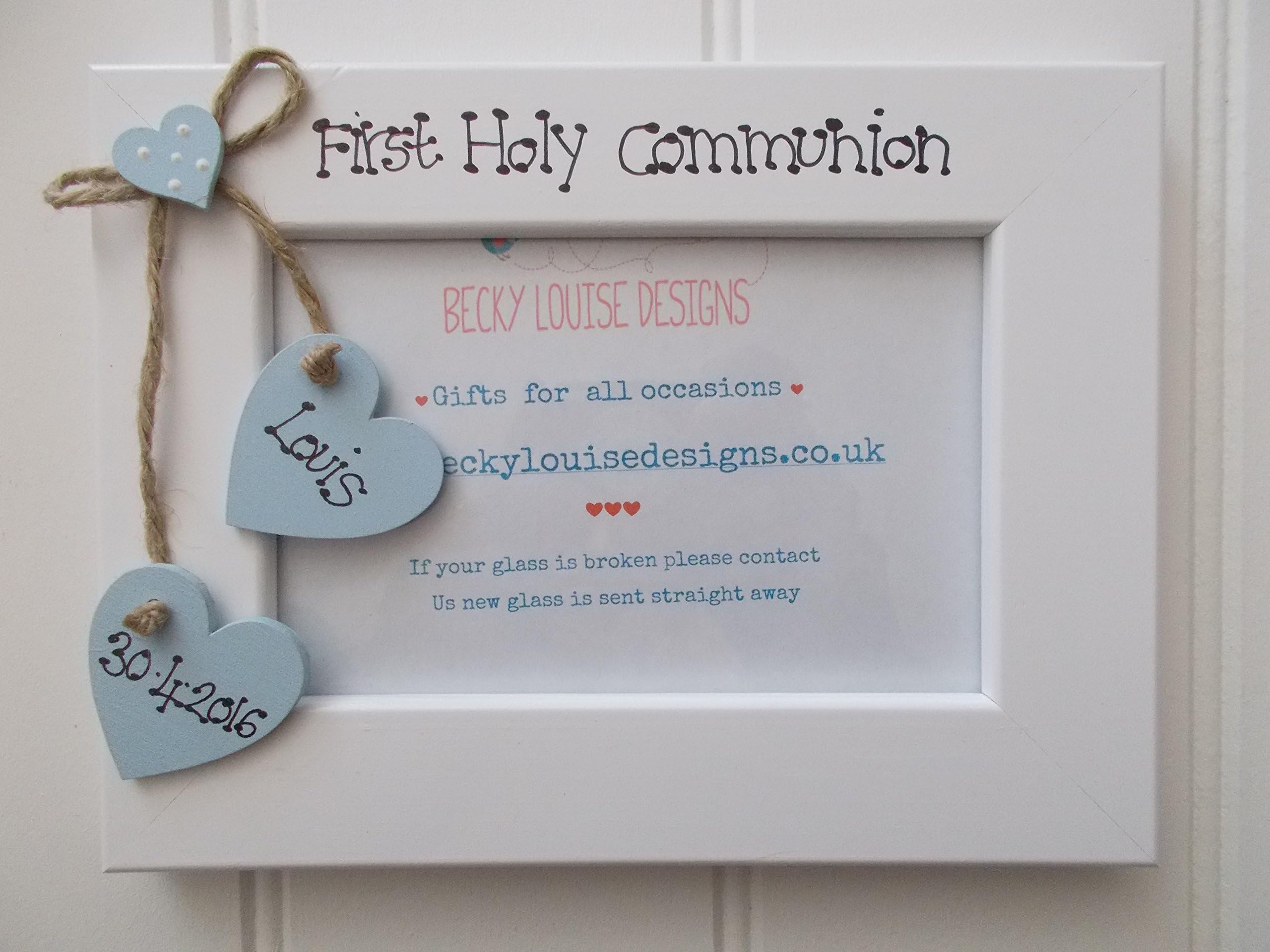 Personalised Handmade First Holy Communion Wooden Photo Frame Gift