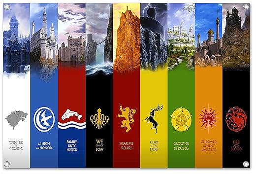 Gane Of Thrones Banner Design On Pvc Tarpaulin Including Eyelets