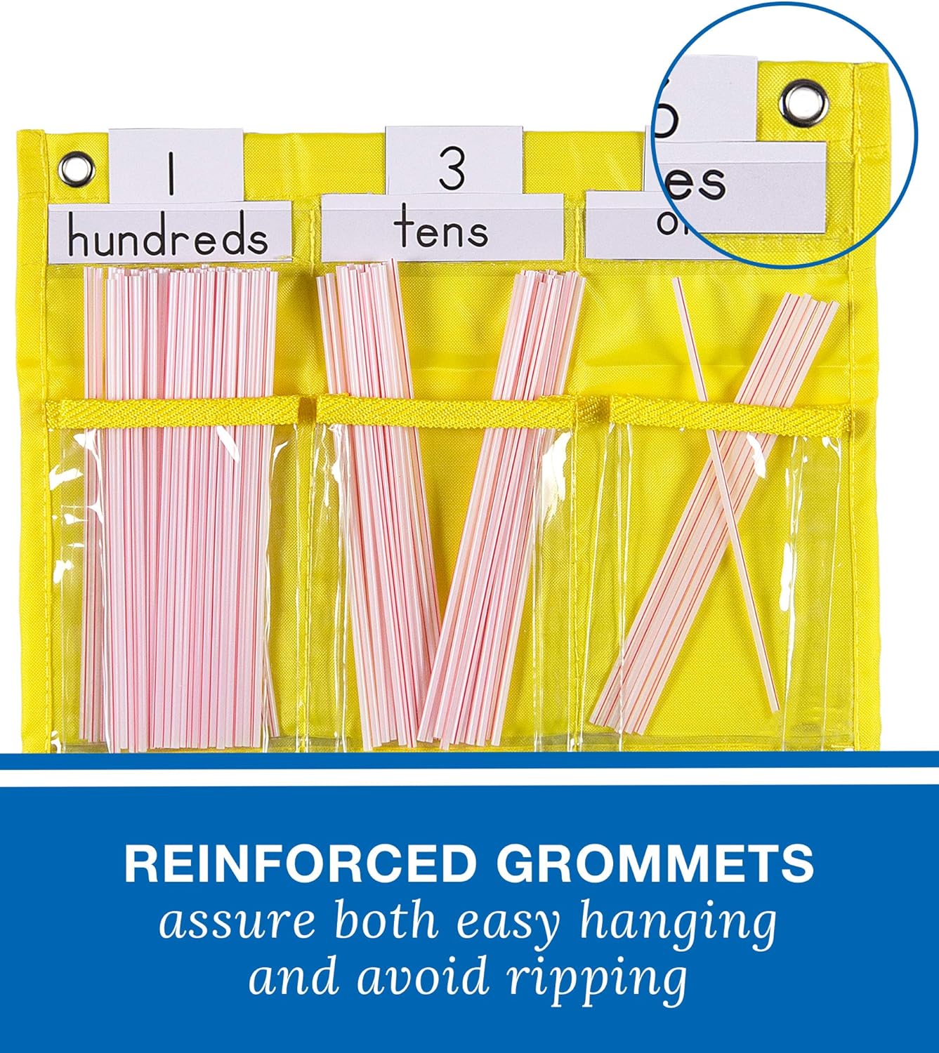 Amazon Com Carson Dellosa Counting Straws Pocket Chart Ones Tens Hundreds Place Value Counting Caddy With Pockets Classroom Or Homeschool Math 1275 X 95 Classroom Pocket Charts Office Products