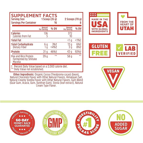 ZHOU PLANT COMPLETE VEGAN PROTEIN POWDER – PLANT BASED PROTEIN POWDER FOR WOMEN & MEN, NON DAIRY RICE & PEA BLEND FOR SMOOTHIES & SHAKES, 21G PROTEIN PER SERVING – CHOCOLATE, 17.7OZ (16 SERVINGS)
