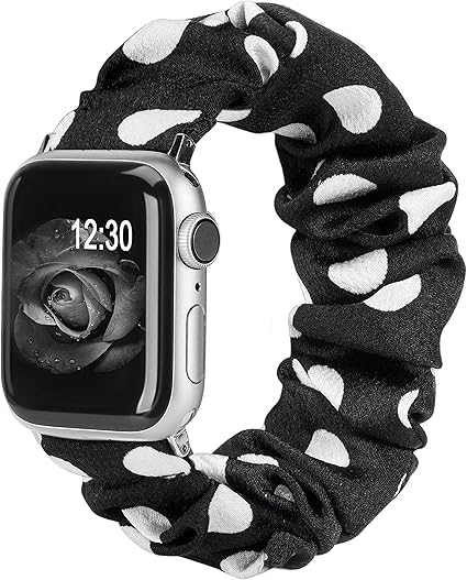 Amazon Toyouths Apple Watch バンド アップルウォッチ ベルト シュシュ アップルウォッチ 交換ベルト おしゃれ 地 腕時計 Iwatch Series 5 4 3 2 1に対応 38mm 40mm S ブラック ホワイト スマートウォッチアクセサリ 通販