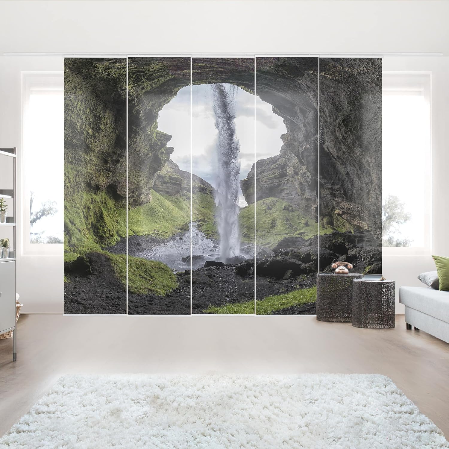 Bilderwelten Schiebegardinen Wasserfall 4X á 250 x 60cm 4