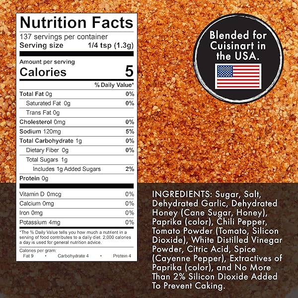 CUISINART HONEY SRIRACHA SEASONING – THAI CHILI HEAT, SALT, AND SPICE- CGSS-118