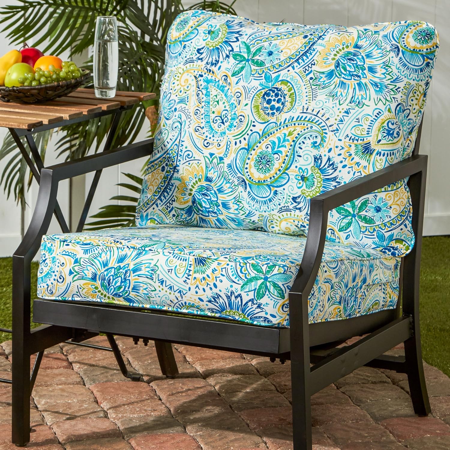 Greendale Home Fashions AZ7820-BALTIC Paisley Outdoor 2-Piece Deep Seat Cushion Set : Garden & Outdoor