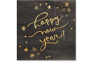 American Greetings 50-Count 5 in. x 5 in. Beverage Napkins, Kathy Davis New Years Eve Party Supplies