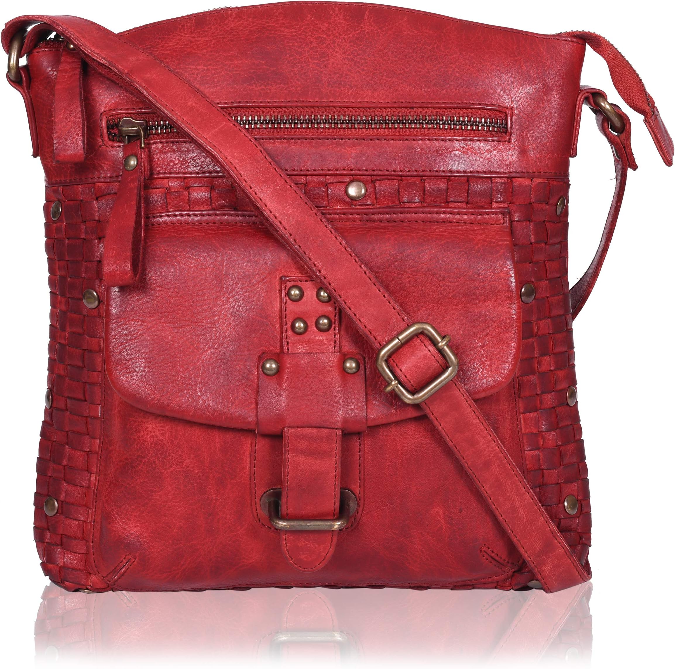 Oak LeathersLeather Crossbody Bags for Women - Trendy Leather Crossbody Purses For Women - Medium Size Women's Handbag - Ladies Sling Bag