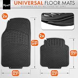 Nyxi 5 Piece Rubber Car Mat Set Front Rear Boot 120x80cm Universal view 4