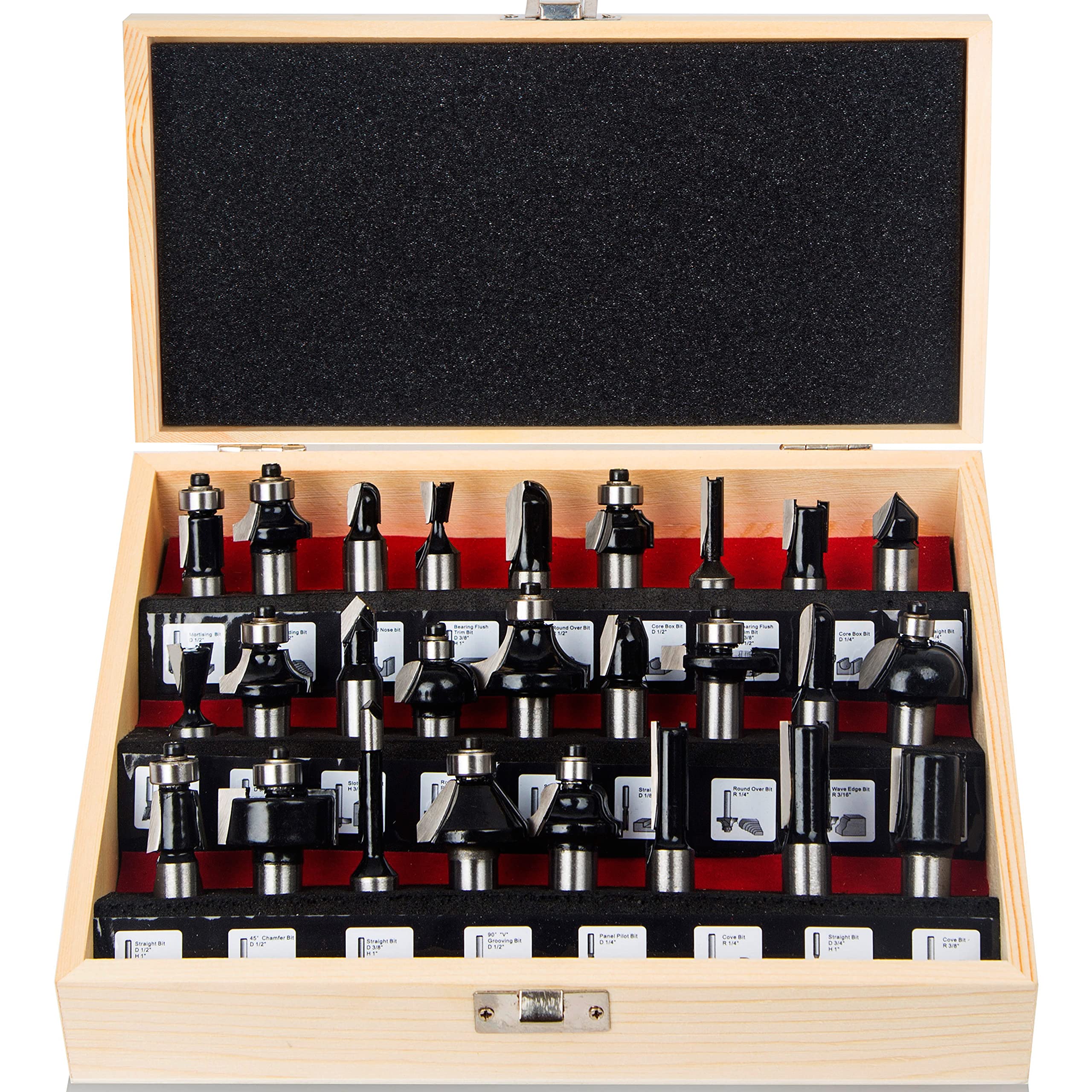 MAYLNE 1/2-Inch Shank Router Bit Set Architectural Molding 10 PCS, Corner Rounding Edge-forming Roundover Beading Router Bit Set, Woodworking Milling Cutter Tools