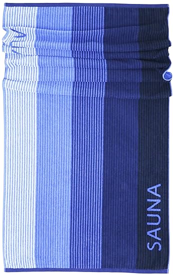 Lashuma Saunatuch Helsinki | Blau - Schwarz | Hochwertiges XXL Handtuch | Badehandtuch | Strandtuch | 85 x 200 cm