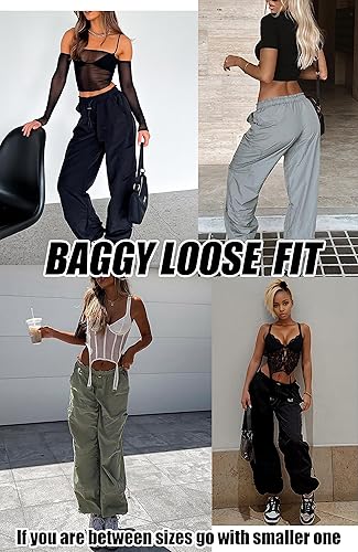 Cargo Pants Women Baggy Parachute Pants for Women, Rave Pants
