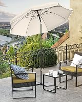 SONGMICS Parasol 160 cm UPF 50+ 30° Tilt Height Adjustable Beige GPU60WTV1 view 2
