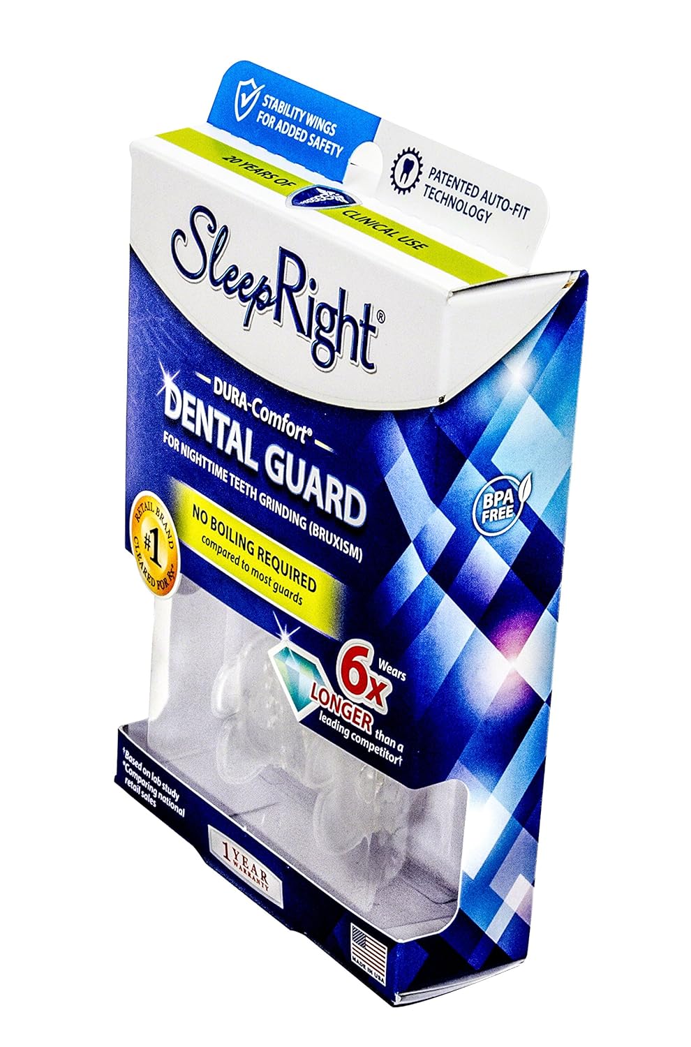 SleepRight Secure-Comfort Dental Guard Mouth Guard To Prevent Teeth Grinding SleepRight No Boil Dental Guard : Anti Grinding Teeth Protectors : Beauty