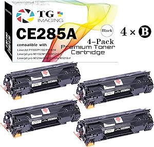 (4 Black) TG Imaging Compatible HP 85A 285A CE285A Toner Cartridge for use in HP Laserjet Pro M1132 M1210 M1212NF M1217NFW P1102 P1102W Printer