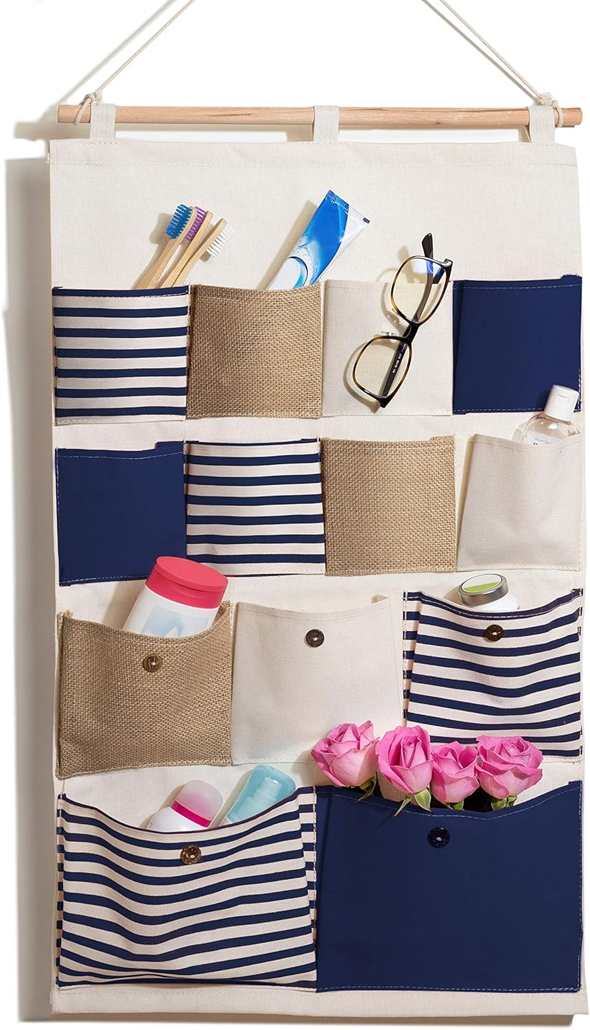 Organizer Tessuto Multifunzione Organizer Da Parete LANDBEAUTY - 2 Mensole Appendibili Con Finestra Porta Organizer