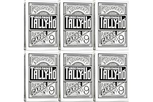 Tally-Ho Signature Series Black Edition Playing Cards – 6 Deck Set, Thin Crushed Stock, Premium Special Edition Decks for Car