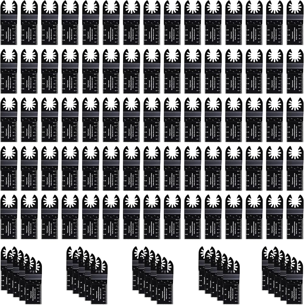 Vtopmart 100 Pcs Oscillating Multitool Blades Universal Quick Release Wood Metal