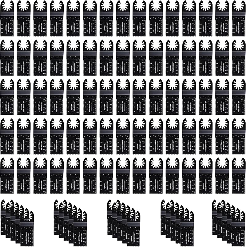 Vtopmart 100 Pcs Oscillating Multitool Blades Universal Quick Release Wood Metal