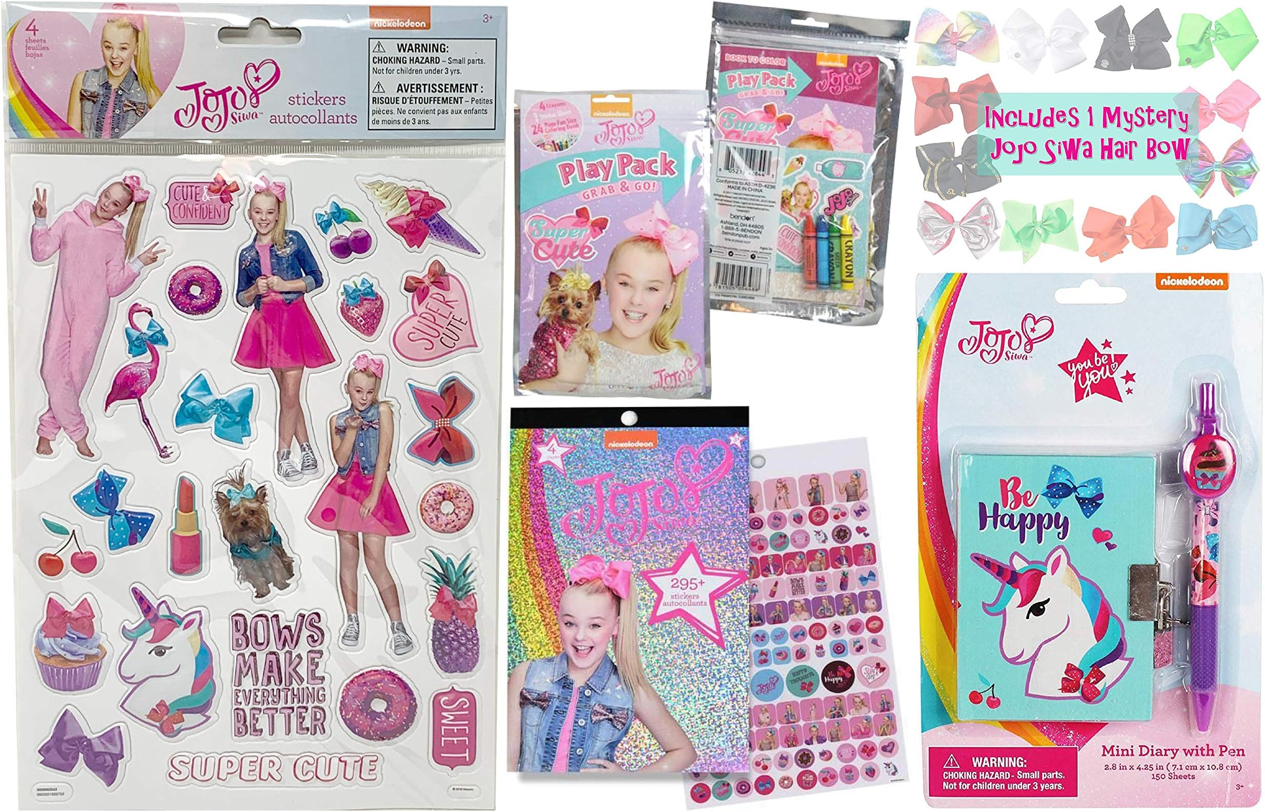 JoJo Siwa Stationary Set (5 Items) JoJo Diary Set, Grab n' Go Activity Play Pack and Stickers, JoJo Siwa Arts and Crafts, JoJo Siwa Scrapbook Set, JoJo Siwa Notebook, JoJo Siwa Art Set, JoJo Journal
