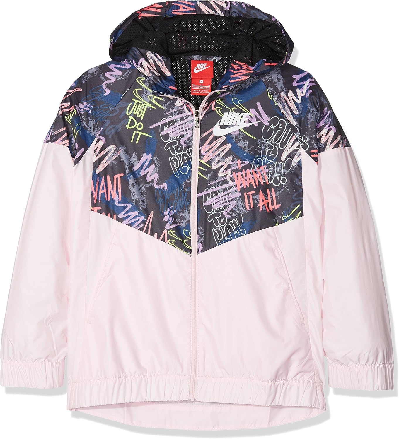 nike windrunner jacket pink and white