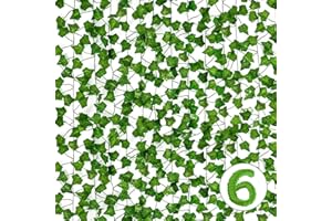 HXWEIYE 6 Pack Fake Vines for Room Décor, Artificial Ivy Greenery Garland Fake Leaves Hanging Plants Vine for Bedroom Aesthetic Wedding Party Garden Greenery Decor Outdoor Indoor Wall Décor