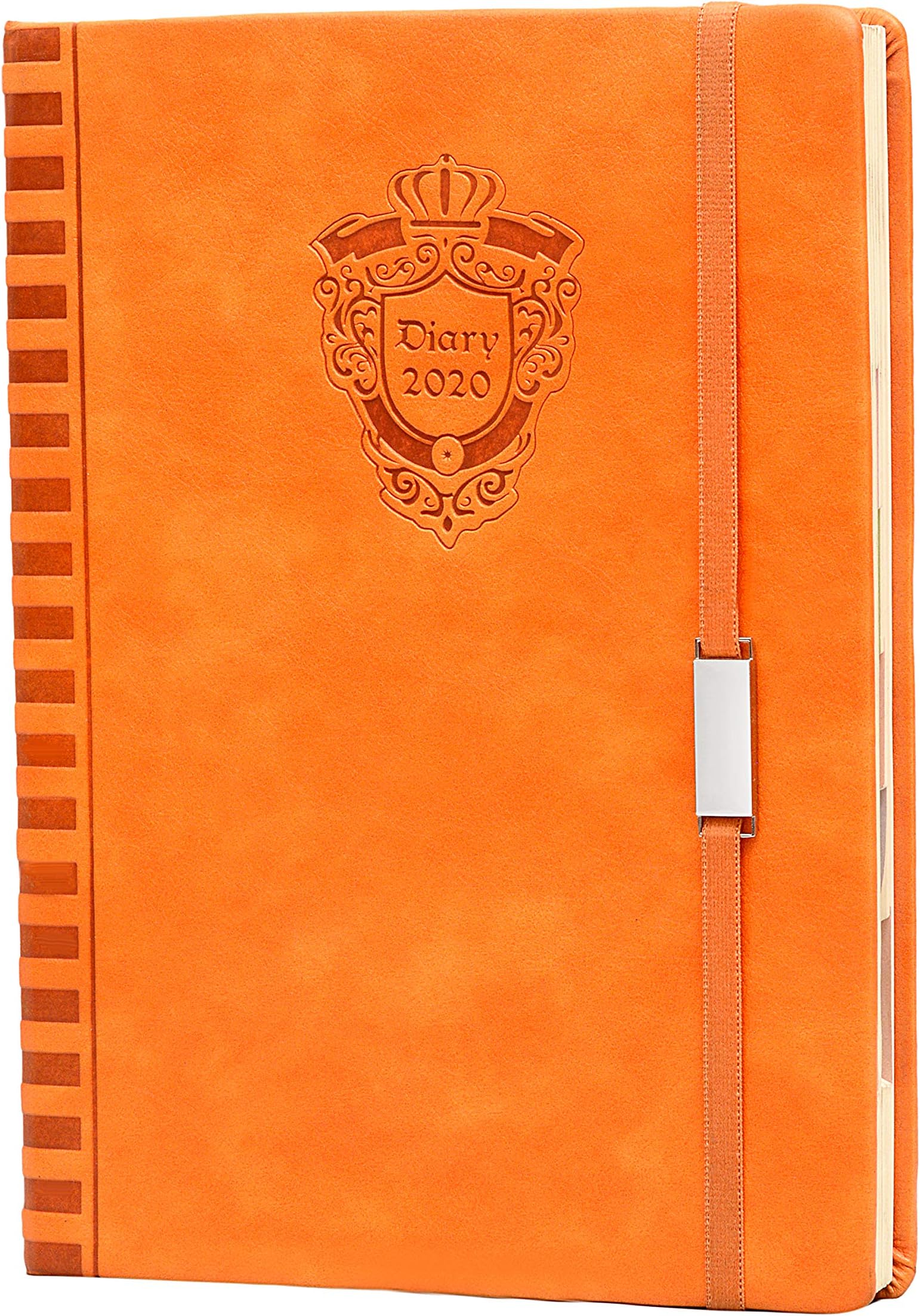 Aone India New Year 2020 /Diary/Organizer/Note Book/Leather Diary, 24 x 18 x 3cm, Brown