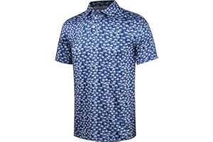 ISEEGZ Mens Golf Shirt Short Sleeve Funny Print Golf Polo Shirts for Men Lightweight Dry Fit Quick Dry Collared Golf Polos