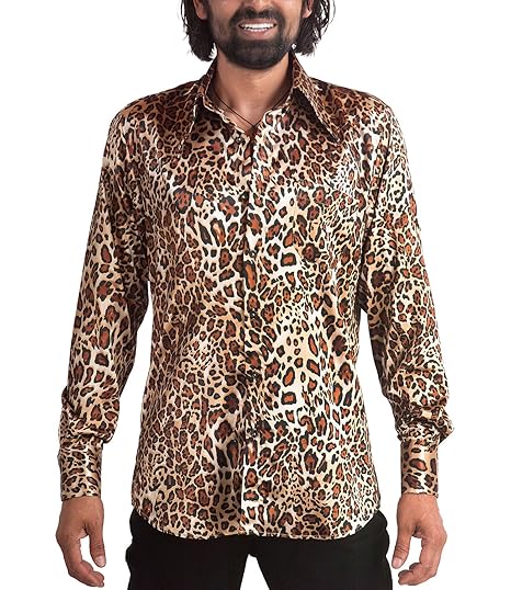 Comycom 70er Jahre Leoparden Muster Hemd