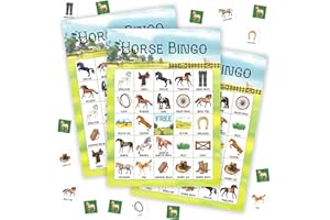 tranfvging Horse Bingo Games for Adults, Western Birthday Bingo Game Set, Pony Party Bingo Cards, Horse Farm Bingo Favors for Family Horse Lovers Cowgirl Cowboy, Horseback Games Decor & Supplies -10
